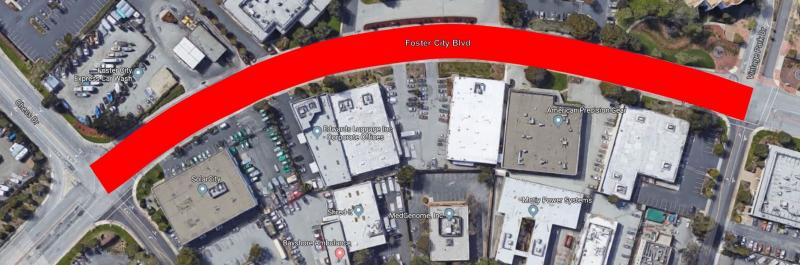 PG&amp;E Gas Line Replacement Project Map (on Foster City Boulevard)