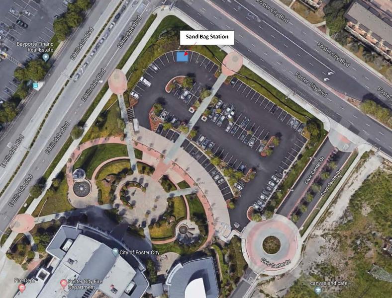 Sand Bag Map at City Hall (610 Foster City Boulevard)