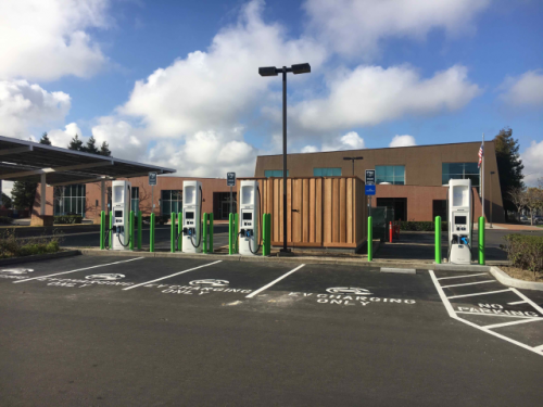 EVgo Charging Station in Parking Lot