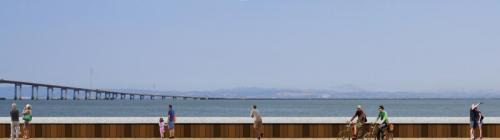 Levee Project Rendering: Bay Trail Adjacent Beach Park Blvd