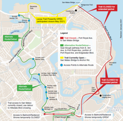 Levee project detour map