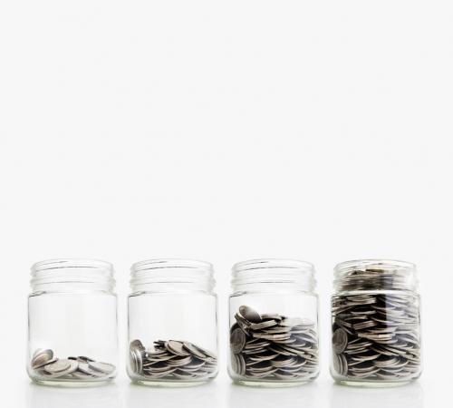 coins in jars
