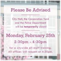 City Hall Closure - Staff Meeting