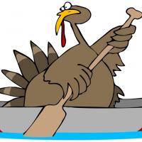 turkey in canoe