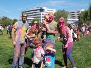 family at holi celebration