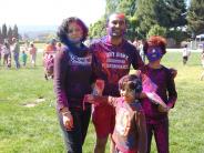 family at holi celebration