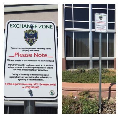 exchange zone sign