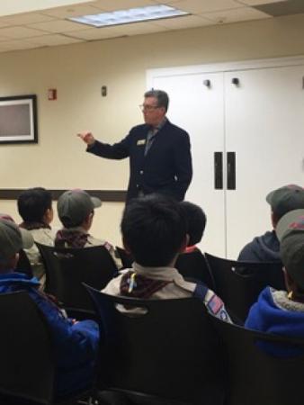 Vice Mayor Pollard with Cub Scouts