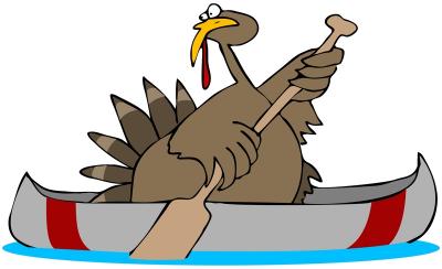 turkey in canoe