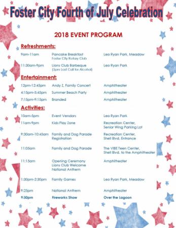 4th of July Schedule