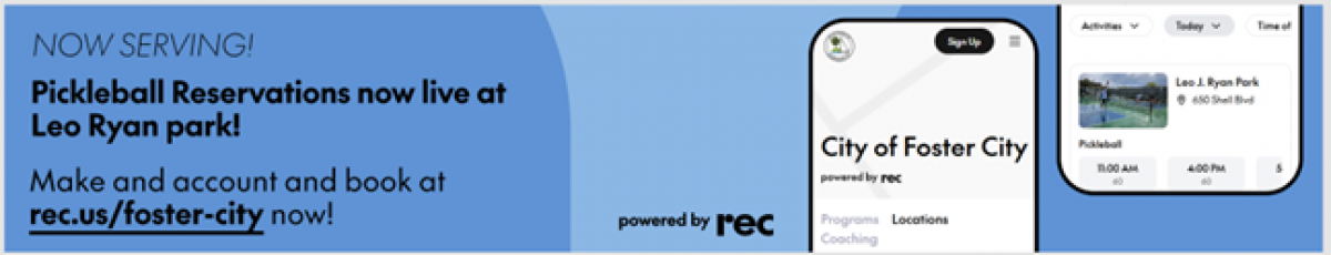 Rec.us/foster-city will go live on June 18th at 11 am. Set up your account today. Rec.us/foster-city